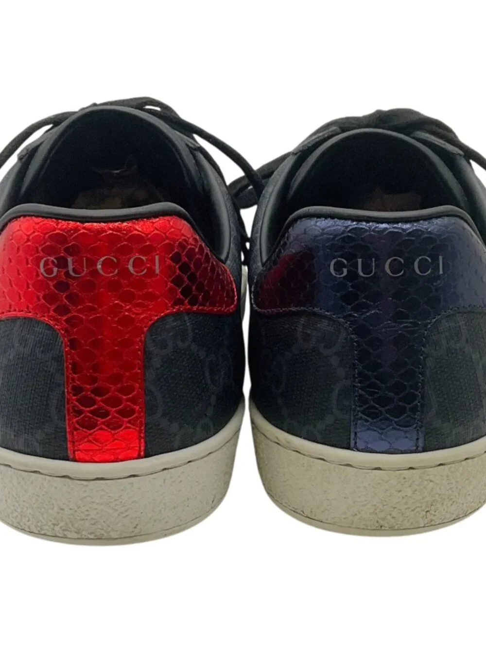 Gucci Men's Black Mono Ace GG Supreme Sneakers